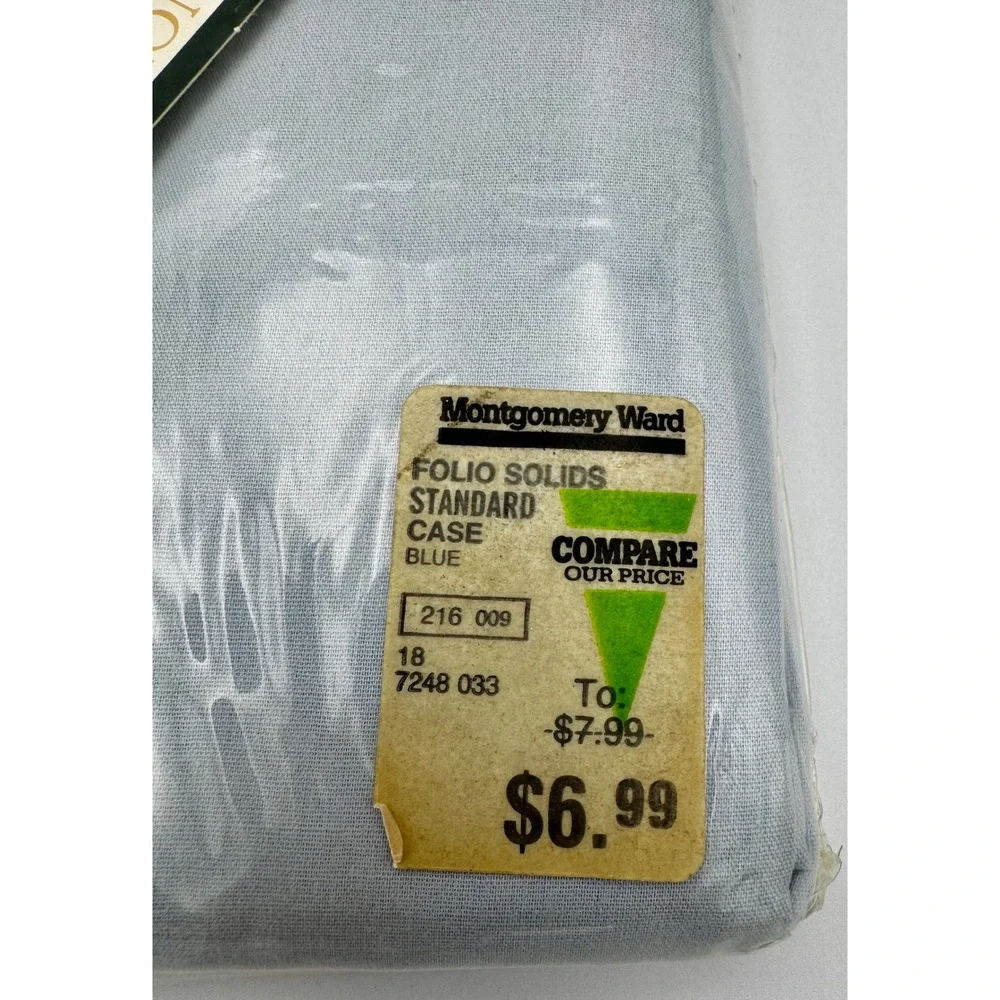 Vtg Lady Pepperell Solid Blue Pillowcases 2pc Set USA Cottagecore Percale